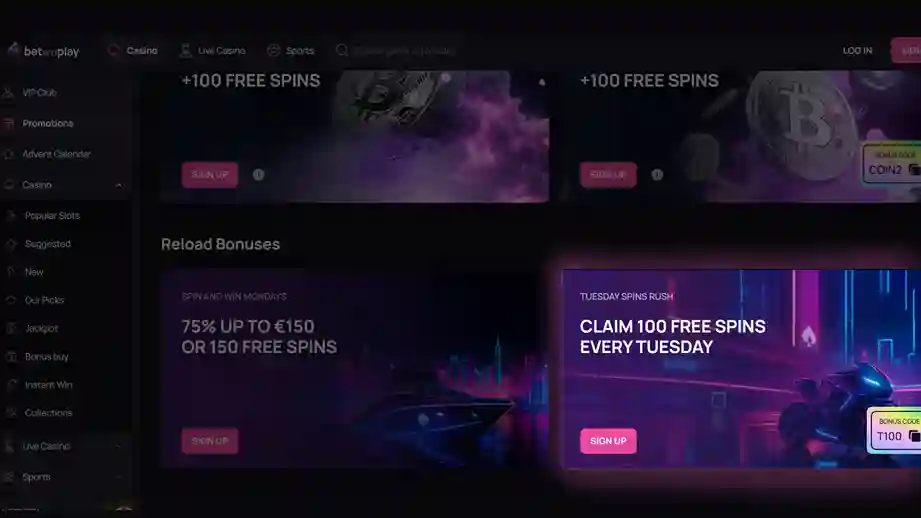 Bet and Play giros gratis